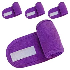 CLAIRLA 男女通用魔鬼氈洗臉髮帶, 紫色, 4個
