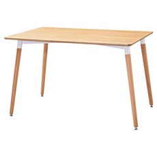 E-home EMST 北歐簡約實木腳長方桌, 原木色, 4人