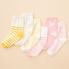 LollyTree 兒童兔子中筒襪6雙組