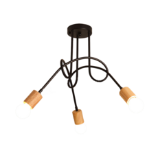 Honey Comb 北歐工業風半吸頂三燈 KC2360-80 60 x 40cm, 原木