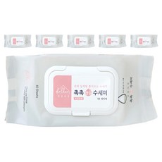 달콤리빙 촉촉 한장 수세미 40매, 혼합색상, 6세트, 40개입