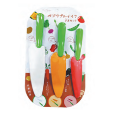 KAI 貝印 蔬菜料理刀3件組，刀身短小，防鏽刀片，圓角設計安全，人體工學手柄, 三德刀 + 三德刀 小 + 蔬菜刀, 1組