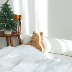 Snoozz Q彈麻糬貂絨超細纖維長抱枕 含枕套及枕芯, 奶油色
