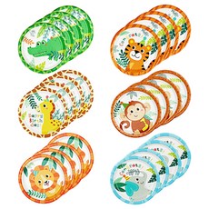 joyparty 動物朋友生日派對盤子 23cm 6款 x 4入組, 1套