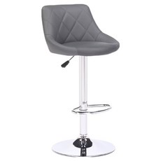 E-home 羅根菱格紋皮面可調式吧檯椅 PU皮 防水透氣 360°旋轉, 灰色, 1個