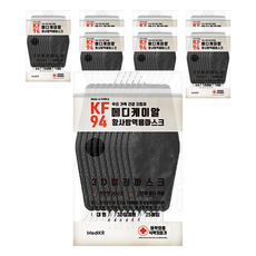 메디케이알 데일리스타일헬스황사방역마스크 성인용 KF94, 25개입, 8개, 블랙