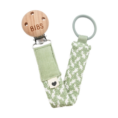 BIBS Paci Braid有機棉奶嘴鏈，丹麥設計, 灰綠, 1條