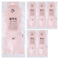 야무진 컬러드 니트릴 고무장갑 양손세트, 핑크, 중(M), 6세트