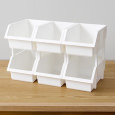 BONOHOUSE 이유 堆疊式多用途收納盒 15.5 x 23.5 x 11.2 cm, 12個, 白色