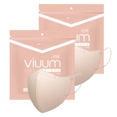 viuum 보건용 마스크 대형 KF94, 25매입, 2개, 핑크베이지