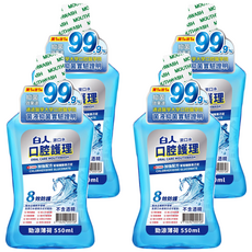 T.KI 白人 勁涼薄荷漱口水 不含酒精, 550ml, 4瓶