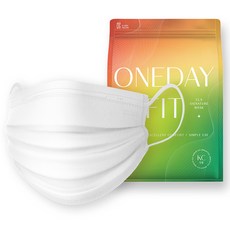 CLA One Day Fit 輕量包裝 拋棄式彩色口罩 大型, 白色, 1個, 50入