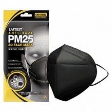 LAITEST 萊潔 PM2.5防霾口罩 成人用, 1袋, 曜石黒