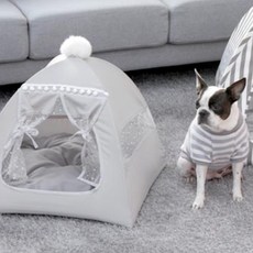 REDPUPPY Summer Velcros 寵物屋 含坐墊, 錫灰色