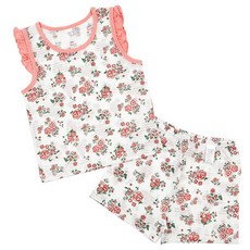 Maykids 女童花朵印花無袖家居服套裝