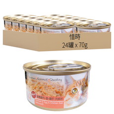 惜時 Tuna 愛貓天然食罐頭, 鮮嫩雞肉+蛋+雞肝, 70g, 24罐