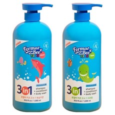 Formal B 兒童洗髮水護髮素沐浴露三合一多效合一水蜜桃味 1L + 蘋果味 1L 套組, 1組