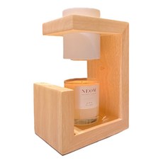 原色實木燈 定時+調光款 實木融蠟燈 16*25cm, 白色