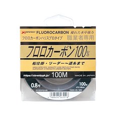 YGK FLUORCARBON 碳纖釣魚線, 100m, 0.8號, 1個