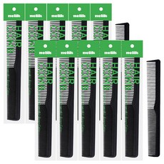 nelik 專業用雙面扁平剪髮梳, 10個, 黑色
