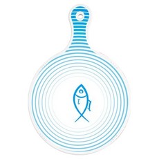 Roem Design 雙面圓形上菜砧板 魚線藍, 長短色格紋, 1個