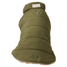 PEHOM 雙面寵物外套背心 (綠棕)S 號，時尚保暖，雙面穿搭, 1入