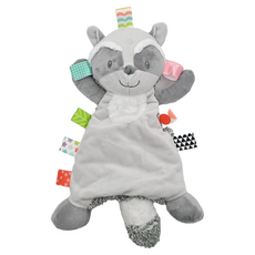 TaGgies mary meyer 蜜兒 標籤玩偶安撫巾, 多彩標籤設計，刺激視覺，柔軟材質，安撫情緒, 16 x 29cm, 帥浣熊, 1個