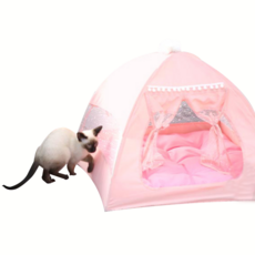 REDPUPPY 夏季 Vel-coz 寵物屋 (不含坐墊), 粉彩粉紅色