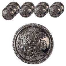 KnitWit 英倫風鈕扣 20mm 5入, 黑鎳銀色, 2套