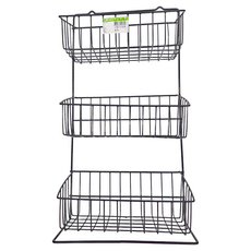 大台台灣企業社 三層四角壁籃, 黑色, 1個