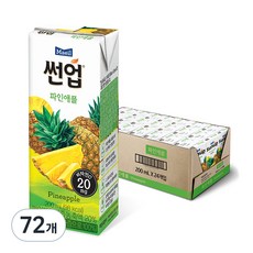 썬업 파인애플 주스, 200ml, 72개