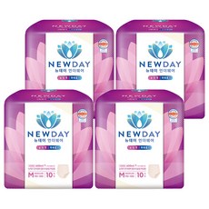 뉴데이 여성용 언더웨어 울트라슬림 성인기저귀, 중형, 10매입, 4세트
