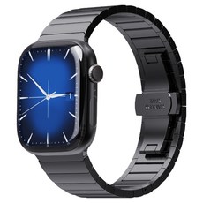 KANTAM Apple Watch 鍊式金屬錶帶, 黑色, 1個