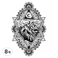 Dalmoa 字母指甲花紋身刺青貼紙, AE 27, 8個