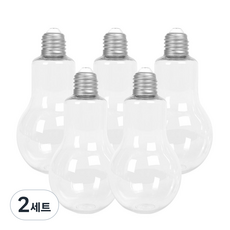 Glassdomae 燈泡PET容器 300ml x 5p + 燈泡蓋 銀色 5p, 2套