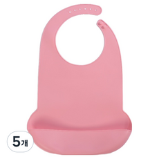 소울리치 튼튼하고 편리한 성인용 턱받이 XL 35.5 x 52 cm, 핑크, 5개