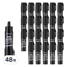 Lineplus Magic King 7-8mm 大容量油性麥克筆, 黑色, 48個