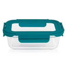 藍扣玻璃上蓋保鮮盒 640ml 烤箱可用, 1個容器 + 1個蓋子, 1個