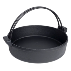 南部池永 雙提壽喜鍋 鍋身 鑄鐵材質 日本產, 22cm, 黑色, 1個