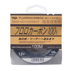 YGK FLUOROCARBON 釣魚線 100%碳纖維 100M, 透明, 1個