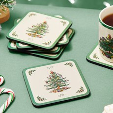 포트메리온 스포드 크리스마스트리 컵받침, 혼합색상, 6개