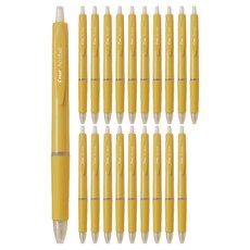 PILOT 百樂 Acroball 油性原子筆 0.5mm, 黑色(墨水), 黃色(筆桿), 20個