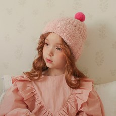 兒童冰淇淋絨球毛皮帽