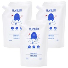 FRANKLIIN 핸드워시 리필, 무향, 3개, 450ml