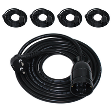 One Stop 高容量 1孔延長線 16A, 1.5m, 黑色, 5個