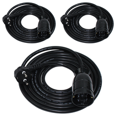 One Stop 高容量 1孔延長線 16A, 1.5m, 黑色, 3個