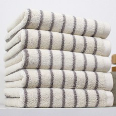 SOFT TOUCH 先染現代條紋飯店毛巾 200g 40支精梳棉, 5個, 現代-淺灰色