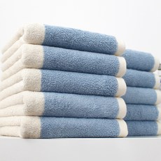 SOFT TOUCH 先染現代簡約條紋飯店毛巾 200g 40支精梳棉, 10個, 簡約-嬰兒藍