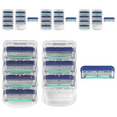 Onbiu Gillette替換高級密合5層刮鬍刀片 Fusion手動, 8組, 4入