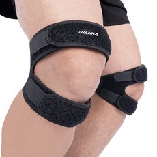 韓國 iWANNA 雙層跑步護膝 2入, 黑色, 1套